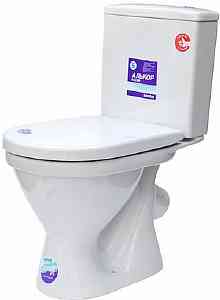 Унитаз-компакт "Алькор 2РА антивсплеск" (кос.вып,нижн. подв. 2-кн.арм Уклад, дюр.сид.) SANTEK