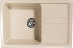 Мойка  керамогранит S12  прямоуг   740 *485    (чаша 430* 385 мм,  h 18 мм ) (перелив, б/отв., унив-я, БЕЗ СИФОНА.) матовый    САФАРИ   