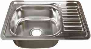 МОЙКА врезная 50х65 (0,6)  ЛЕВАЯ  вып  3 1/2" (глубина чаши 16 см, сифон) MIXLINE  