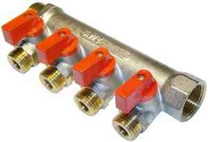 Коллектор с кранами AQUALINK  3/4"х1/2"х3 вых. НР
