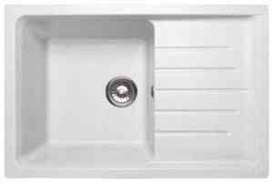 Мойка  AL-13(130)   с пляжем  760*490 мм. (чаша 350*415*190 мм.)  БЕЛАЯ 