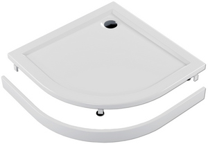 Поддон для душа акрил  полукруг  900 *900 *45 мм, (Глубина поддона 25мм, сливное отверстие 90мм, ножки и экран  в комплекте)   JOY