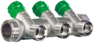 Коллектор с вентилями TIM  3/4"х1/2"х4 вых. НР, под конус