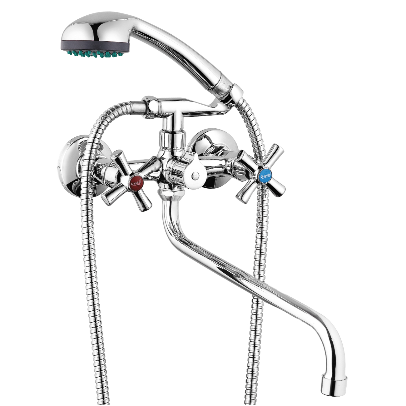 Смеситель для ванны G-Lauf QMT7-A722 двуручковый