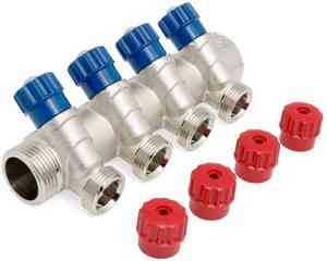 Коллектор с вентилями VALTEC  3/4"х1/2"х4 вых. НР VTc.560.N.0504