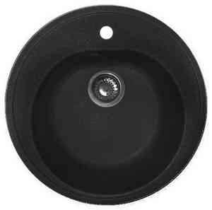 Мойка  AL-01(168)   D 510мм круглая  ( 400*180мм., уст. проем 490мм.)    ЧЕРНАЯ