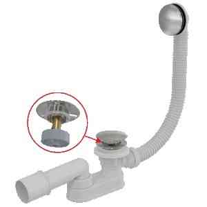 #Сифон для ванны A507CKM CLICK/CLACK металл цвет-хром "ALCAPLAST"/Alcadrain Выводим из ассортимента!