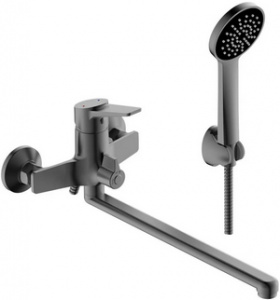 ВАННА  POTATO  P22155QH  ø35  шланг 150см, изл. L35, дивертор 90° в корпусе, лейка 1 режим, графитно- чёрный