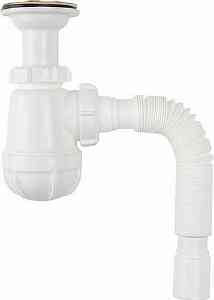 Aquant S1015-35-MR Сифон 1 1/4"х40, реш. 65мм, гофра, 40х40/50 