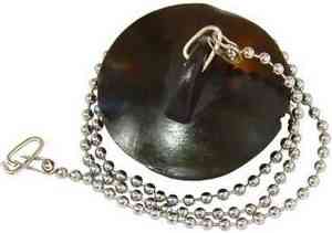 Пробка д/ванны с метал.цепочкой 50см  D45мм черная