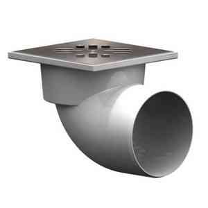 Трап горизонтальный D110 реш. НЕРЖ. СТАЛЬ, 150х150 с гидрозатвором, до 1 л/с ТАТПОЛИМЕР