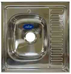 МОЙКА накладная 60х60 (0,6) ЛЕВАЯ (вып. 3 1/2", глубина чаши 16см, сифон) MIXLINE 