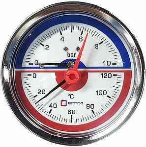МАНОМЕТР  термо 10атм  1/4 аксиальный  +120 с   СТМ 