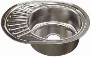 МОЙКА врезная 45х57 (0,8)  ПРАВАЯ овальная (вып. 3 1/2", глубина чаши 18см, сифон) MIXLINE  