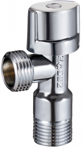 КРАН УГЛОВОЙ для с/м   1/2"x1/2"  НР-НР с отраж., хром, латунный (CW617N) ZEGOR FZ01