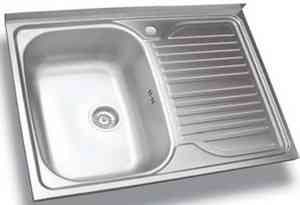 МОЙКА накладная 60*80 (0,4) ЛЕВАЯ (выпуск 1 1/2", глуб. чаши 13см, б/с) VLADIX  