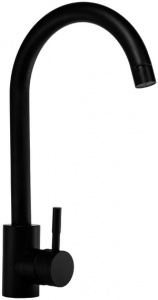 КУХНЯ AMUR BY2021-А ВК картридж 35мм, нержав. сталь, высокий излив,, п/гайку, корпус черный /