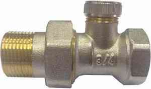 Запорный клапан для радиатора прямой  3/4"  AQUALINK
