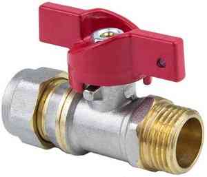 КРАН  шар.  для МП  16х1/2" цанга-НР бабочка IFAN