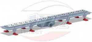 АНИ TL1385G Трап "Бриз" пласт. линейный 850х62, выпуск 40мм, реш. нерж. сталь, глянец.