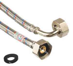 Шланг заливной д/стир. машины, из нерж. стали 250 см Г3/4-Г3/4(угол) ТР-сантехника	