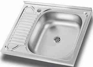 МОЙКА накладная 60*50 (0,4) ПРАВАЯ (выпуск 1 1/2", глуб. чаши 13см, б/с) VLADIX  