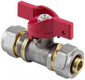 КРАН  шар.  для МП  16х16  цанга-цанга бабочка IFAN