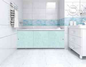 ЭКРАН  для ванны  ПРЕМИУМ А  ( алюм профиль)  1,7   голубой