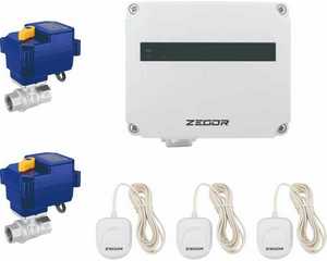 Система контроля протечки воды ZEGOR QS-8888, кран DN ½”, PN 40 бар, напряжение питания 230 В (± 10 В/50 Гц)