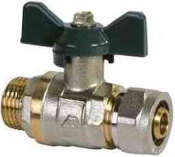 КРАН  шар.  для МП  20х3/4" цанга-НР бабочка AQUALINK