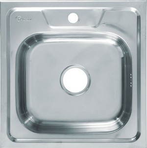МОЙКА накладная 50х50 (0,6) (вып. 1 1/2"", глуб. чаши 13см, б/сифона) VLADIX
